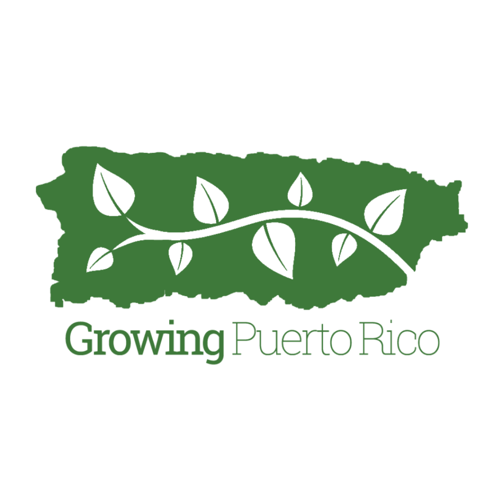 Growing Puerto Rico square logo on white background