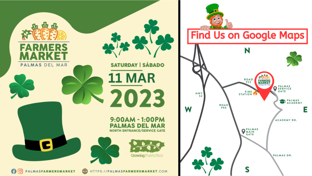 Palmas Farmers Market 2023 March 11 header with map