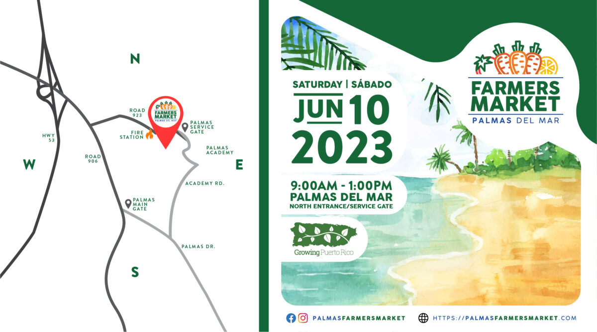 Palmas Farmers Market 2023 June 10 header image with map