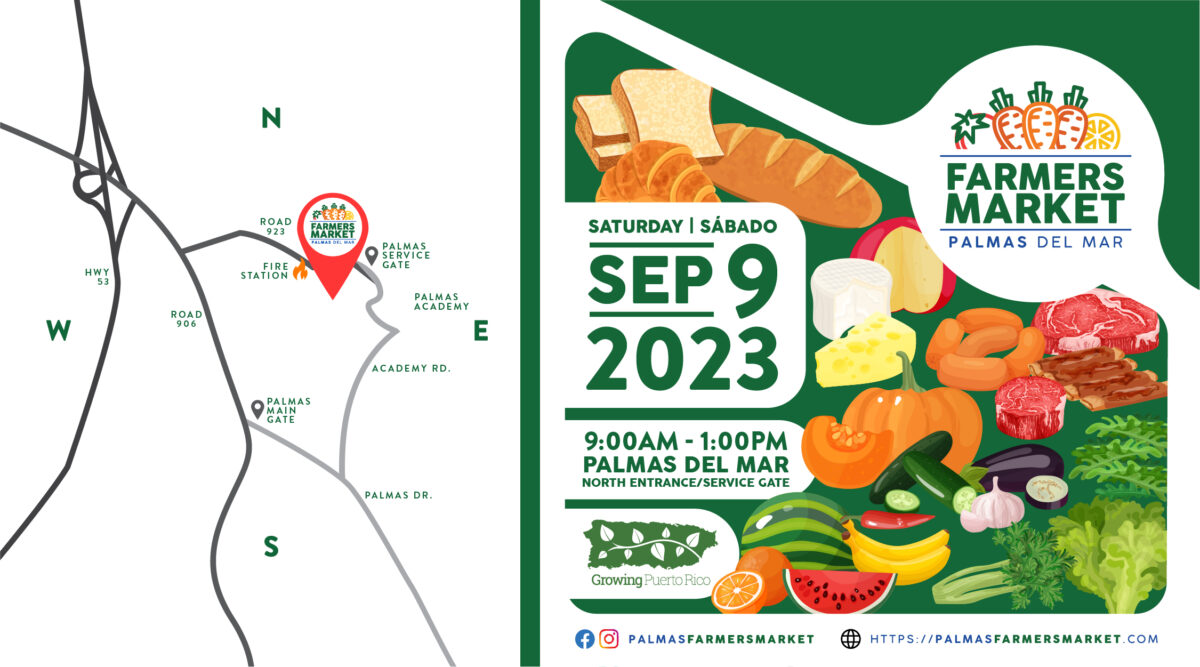 Palmas Farmers Market 2023 September 9 header image with map