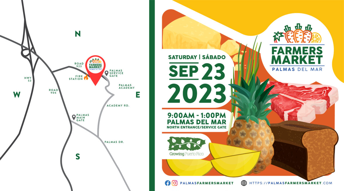 Palmas Farmers Market 2023 September 23 header with map