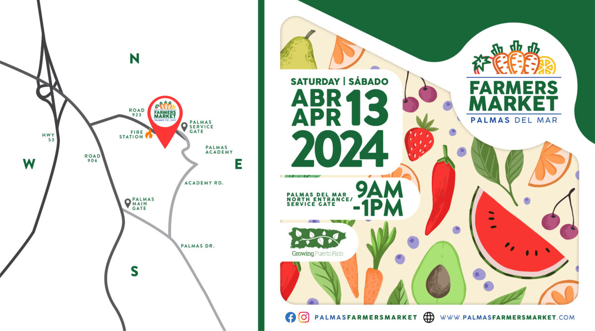 2024 April 13 Palmas Farmers Market image with map