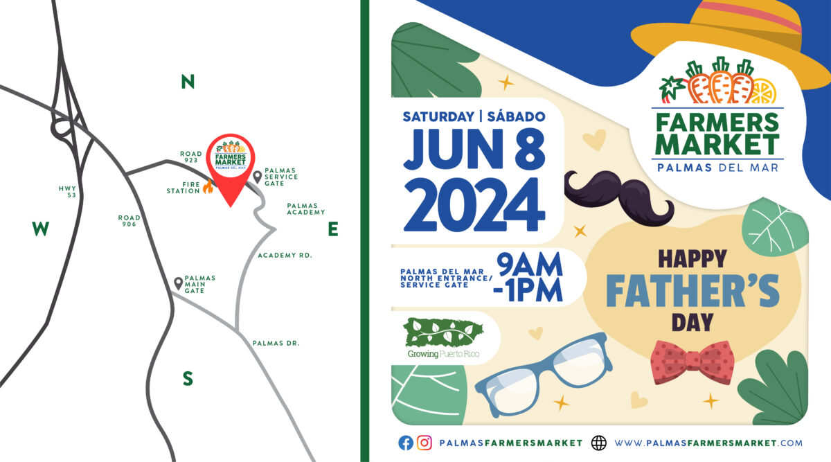 Palmas Farmers Market 2024 June 8 Fathers Day with map