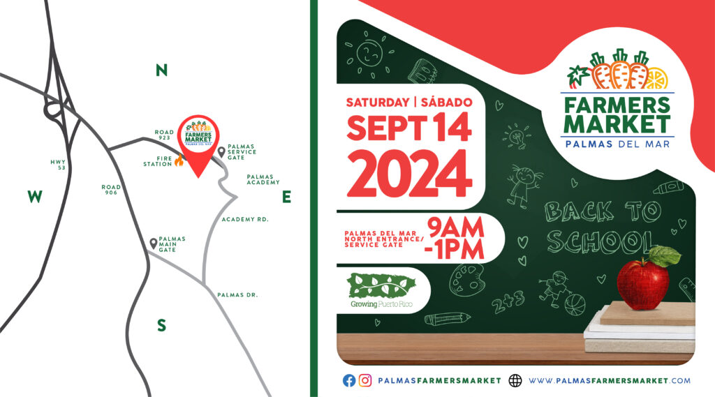 Palmas Farmers market 2024 September 14 promotion with map