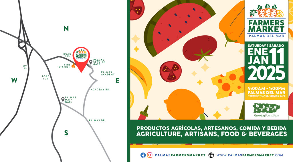 Palmas Farmers Market 2025 January 11  with map