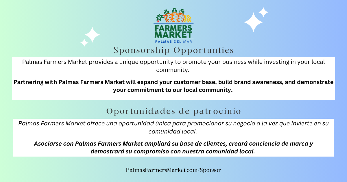 Palmas Farmers Market 2025 Sponsorship Opportunities