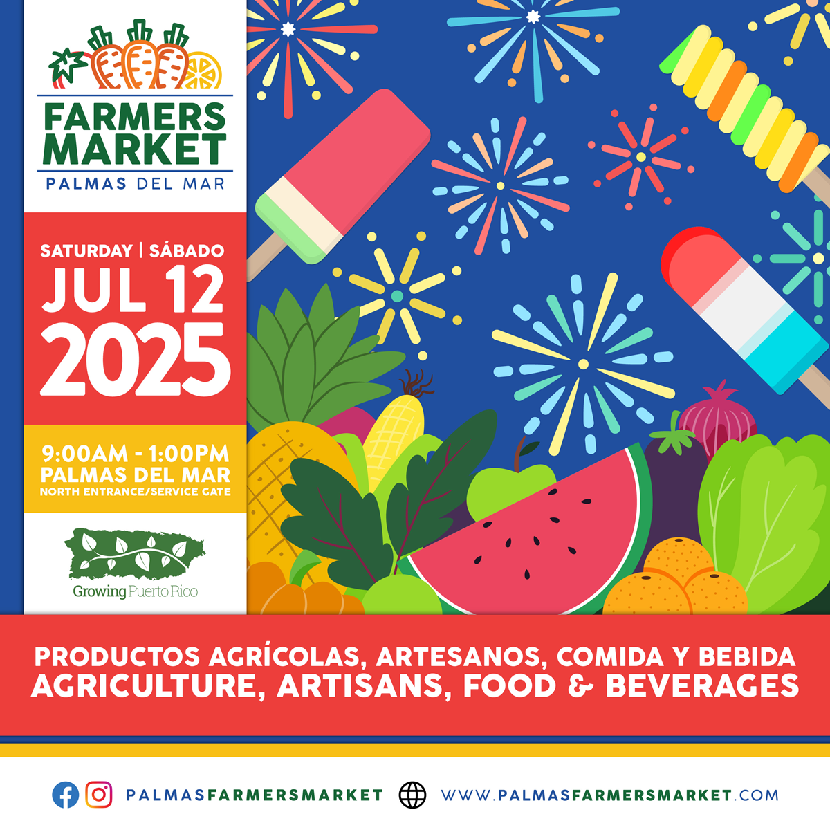 2025 July 12 Palmas Farmers Market promo