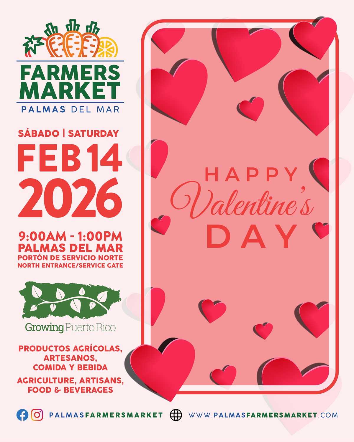 Palmas Farmers Market 2026 February 14 Valentines Day