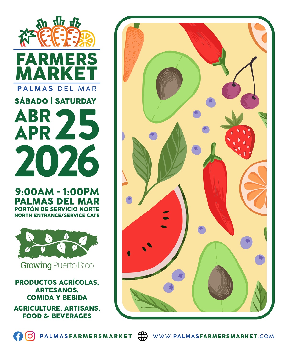 2026 Palmas Farmers Market April 25 promo