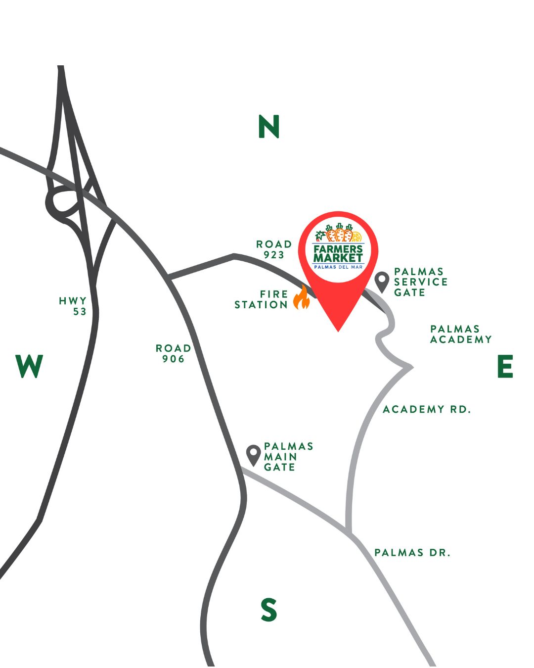 Palmas Farmers Market map located in Palmas Del Mar, Humacao Puerto Rico 00791