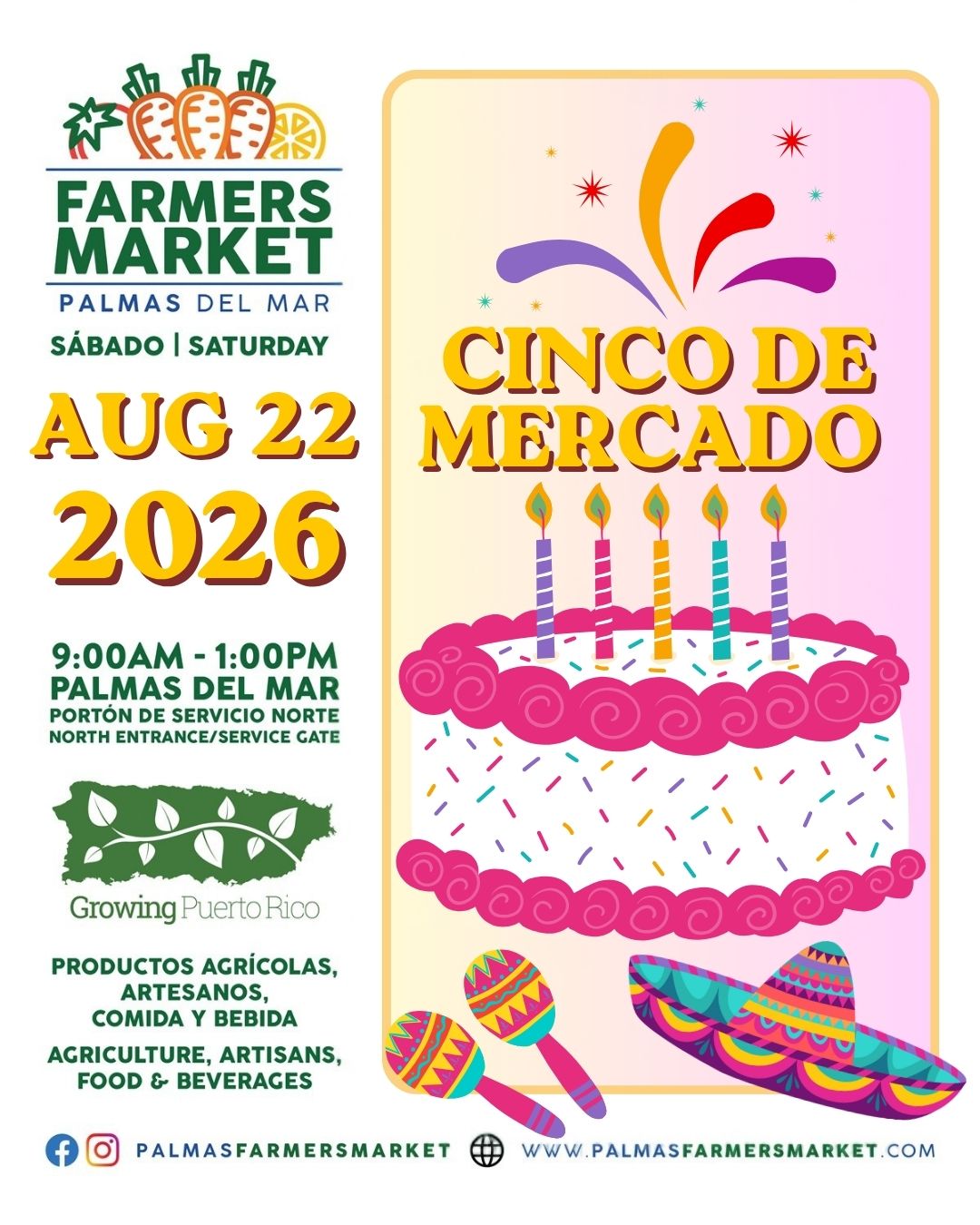 Palmas Farmers Market 2026 August 22 Cinco de Mercado