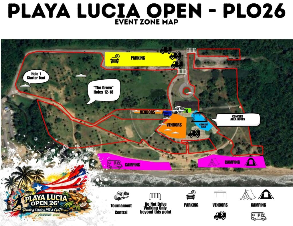 Playa Lucia Open 2026 Disc Golf Coqui Classic Tournament map