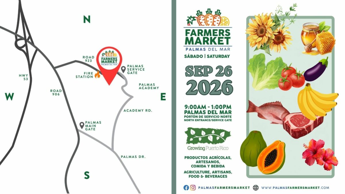 Palmas Farmers Market 2026 September 26 promo with map
